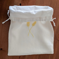 Sac de conservation alimentaire en tissu de lin double couche avec logo brodé fait main de haute qualité, nouveau design personnalisé