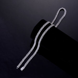 Collar pequeño de eslabones cubanos de 5MM VVS <span class=keywords><strong>Moissanite</strong></span> chapado en oro Iced Out 925 plata esterlina rodio chapado en oro rosa GRA - Product Image 3