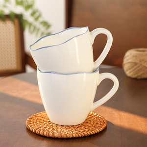 <b>Ceramic</b> Mug Porcelain Petal Shape White Coffee Tea <b>Cup</b> Home Office Use Gift - Product Image 1