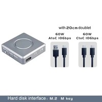 4TB SSD kapasitas tinggi kandang JMS583 USB eksternal 10Gbps M.2 NVMe USB dukungan ekspansi pembaca adaptor untuk 2230 SSD