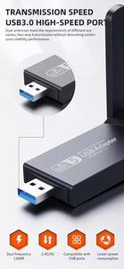 Dual Band WIFI 2-in-<span class=keywords><strong>1</strong></span>อะแดปเตอร์ USB BT4.2 Wi-Fi 5 1300M การ์ดเครือข่าย USB ไร้สาย - Product Image 5