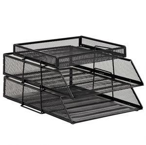 Office <b>Drawer</b> Organizer 2 Tiers Stackable Paper Tray Organizer for Desk Standing Papers <b>File</b> Mesh/Office <b>File</b> Collation - Product Image 2