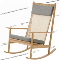Chaise à bascule de loisirs en bois massif rétro nordique