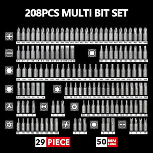 Juego de puntas de <span class=keywords><strong>destornillador</strong></span> definitivo de 208 piezas: puntas de seguridad, destornilladores de tuercas, Torx, ranuradas, Phillips, cuadradas, Pozi, hexagonales para herramientas de vehículos - Product Image 4
