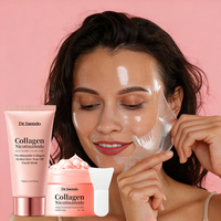 Ensemble de soins du visage OEM/ODM au collagène et à la nicotinamide, crème en capsule et masque facial au collagène hydratant et éclatant