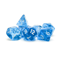 Ensemble de dés de jeu polyédriques carrés en acrylique scintillant DND pour les passionnés de jeux de table Pathfinder, accessoires