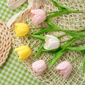 Tulipe artificielle CallaFloral à branche unique, blanche, rose, jaune, style Ins, décoration d'intérieur, fleurs de mariage - Product Image 1