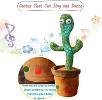 Cactus Dansant et Chantant, Cadeau d'Anniversaire, Jouet en Peluche Multifonctionnel avec Contrôle Tactile, Décoration Portable pour la Maison