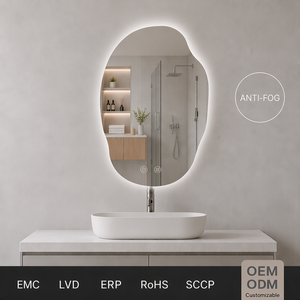 Joystar Customized Size Irregular Dimmable LED Bathroom <strong>Mirror</strong> Eco-Friendly Frameless 50*70cm 12W 6000K Aluminum <strong>Mirror</strong> Light - Product Image 1