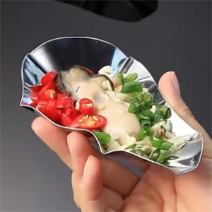 Plato para ostras de acero inoxidable 304/430, plato hondo para restaurante, bandeja para servir barbacoa, apto para microondas, color sólido - Product Image 2