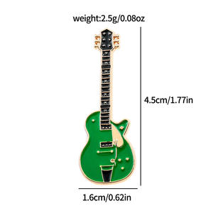 Badge plat en métal créatif en forme de guitare personnalisée, autocollant décoratif pour téléphone portable en métal <span class=keywords><strong>gibson</strong></span> - Product Image 4
