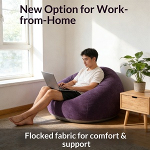 Modern Simple Design Spherical Single-Person <b>Inflatable</b> <b>Sofa</b> Lazy Foldable Flocked Living Room Bedroom Balcony Outdoor Leisure - Product Image 4