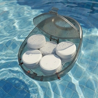 Distributeur de chlore flottant NICE DESIGN, distributeur de produits chimiques pour piscine avec clip porte-comprimés, 5 x 3 " comprimés de chlore, alimentateur de chlore