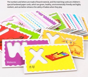 Tarjetas de reconocimiento de alfabeto de madera para aprendizaje divertido, tablero a juego de educación temprana para niños de 2 a 3 años, juguetes de bloques para - Product Image 4