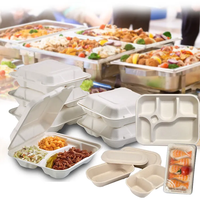 Assiettes jetables personnalisées en pulpe de bagasse de canne à sucre, 9 pouces, 100% compostables et biodégradables, pour restauration rapide, couleur verte