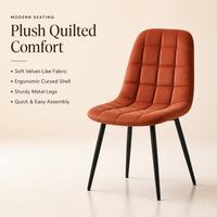 Chaise d'appoint de cuisine pour la maison, avec coussin en tissu capitonné doux, dossier ergonomique incurvé, pieds en métal stables, mobilier de salle à manger