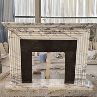 Cheminée en marbre poli à la main de style européen personnalisée pour une décoration intérieure haut de gamme