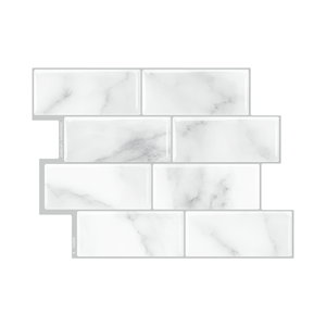 Azulejo de vidrio 3D de resina epoxi inteligente, azulejo de mosaico de <span class=keywords><strong>vinilo</strong></span> brillante blanco subterráneo moderno para baño de <span class=keywords><strong>cocina</strong></span> - Product Image 2