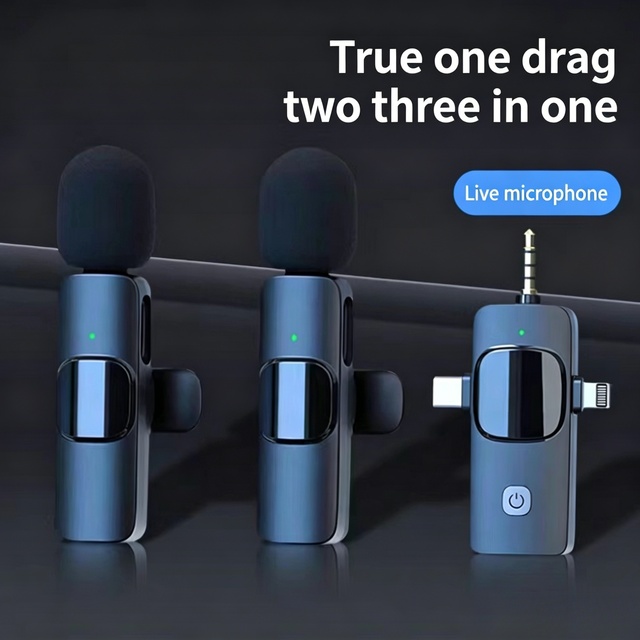 Professional Wireless Lavalier Condenser Microphone Kit Noise Cancelling for Podcast Recording Streaming Gaming Karaoke PC