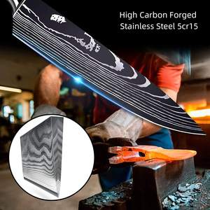 Couteau de cuisine professionnel Style <span class=keywords><strong>Damas</strong></span> Couteaux <span class=keywords><strong>japonais</strong></span> ultra tranchants Lame en acier inoxydable avec amélioration en acier au carbone - Product Image 4