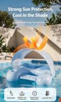 Fauteuil gonflable flottant en forme de U avec double poignée et porte-gobelet pour piscine, plage, été, fête aquatique