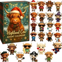 Nouveau Calendrier de l'Avent Boîte Mystère Transfrontalière en Plastique avec Animaux de la Ferme (Vache des Highlands) - Bestseller pour le Plaisir