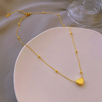 Collier ras de cou avec pendentif cœur délicat en acier inoxydable plaqué or, vente en gros d'usine, bijoux pour femmes