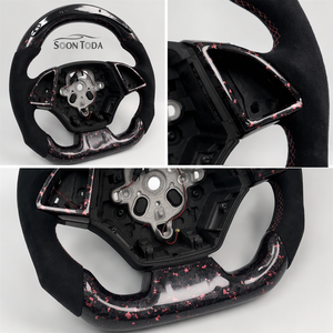 Volante Sportivo in Fibra di Carbonio Forgiata con LED Rossi e Rivestimento in Pelle per Chevrolet <span class=keywords><strong>Corvette</strong></span> C7 Camaro, Personalizzazione Premium - Product Image 2