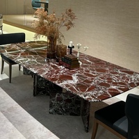Ensemble de table à manger moderne en marbre personnalisé pour la maison, la salle à manger, le salon, le bureau, imperméable et écologique