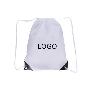 Drawstring Backpack Custom Printed Eco Friendly RPET Polyester Drawstring Bag RPET Eco Backpack
