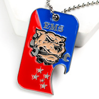 Collier personnalisé pour homme avec logo gravé, pendentif en acier inoxydable avec code QR, plaque d'identification émaillée, nom personnalisé, plaque d'identification 3D personnalisée