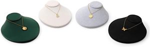 Expositor de Joyería Personalizado de Fábrica, Soporte para Colgantes y Cadenas, Busto de Tela de Gamuza para Collares - Product Image 2