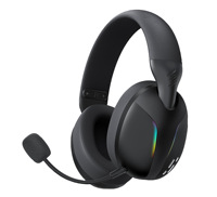 Casque de jeu sans fil RGB avec audio Hi-Fi, haut-parleur dynamique, faible latence de 20 ms, connexion tri-mode, ergonomique, audiophile, pour les voyages