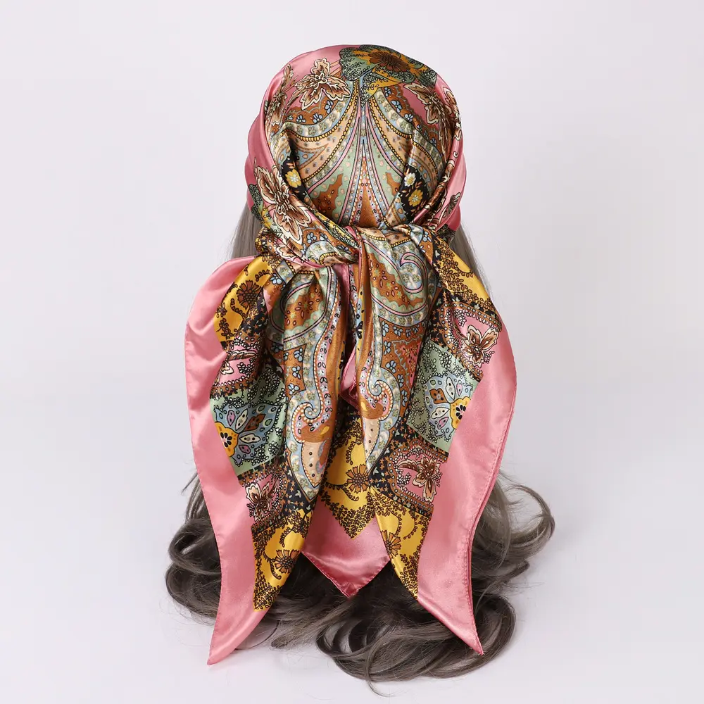 Sciarpa avvolgente in seta con stampa di lusso elegante di moda sciarpa in seta Durag di design per le donne