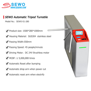 Sewo Tripod turnstiles cổng vé <span class=keywords><strong>QR</strong></span> mã RFID Đầu đọc thẻ cho phòng tập thể dục công viên giải trí lối vào kiểm soát truy cập - Product Image 4