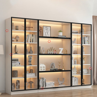 Bureau bibliothèque élégant en bois naturel avec unité intégrée et compartiments de rangement spacieux pour les espaces de travail contemporains