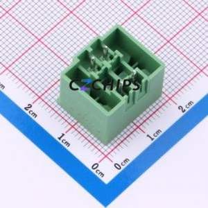 DB2EVHBM-3.81-2*2P-GN Plug-in Terminal Block Through hole,P=3.81mm Board-to-Board / Socket - Closed Screw Fixing 2x2P 3.81mm - Product Image 2