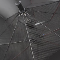 Parapluie de soleil à brouillard de golf léger et surdimensionné en Chine avec ventilateur de refroidissement et brumisateur