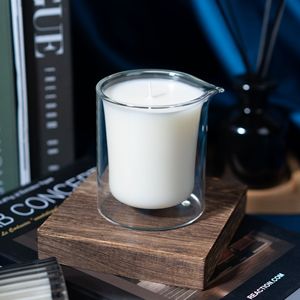 Bougie parfumée en cire de soja, pot en verre à double paroi, sans fumée, style moderne, forme cylindrique GM-017 - Product Image 1