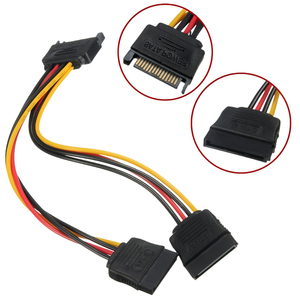 Adattatore Divisore Cavo SATA D1552 da <span class=keywords><strong>6</strong></span> Pollici, 15 Pin SATA Maschio a Femmina, Cavo Splitter 2 SATA - Product Image 2