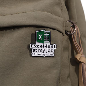 Spilla in Smalto 'I Strive for Lencse' all'Ingrosso, 'Excel at My Job', 'I Know My Sheet', Distintivo per Camicia, Gioiello Regalo per Impiegati - Product Image 3