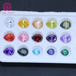 YINGMA Alta qualidade gemstone sintético 5x7mm /8x10mm cz pedras 15 cores por conjunto pêra cortar zircônia cúbica para verificação de cores - Product Image 1