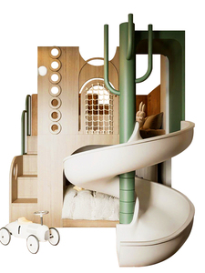 <span class=keywords><strong>Letto</strong></span> <span class=keywords><strong>a</strong></span> castello per bambini con scivolo in stile Wabi Sabi design per bambini <span class=keywords><strong>letto</strong></span> per bambini della metà del secolo con scivolo rotante <span class=keywords><strong>a</strong></span> forma di arco - Product Image 5