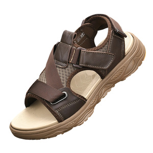 Sandalias Planas con Punta Abierta, Parte Superior de Malla, Suela de Goma, Transpirables, Casuales, de Verano, para Hombre - Product Image 4
