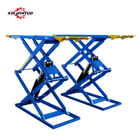 Cric hydraulique à ciseaux double cylindre Xinjintuo ultra fin de 3,5 tonnes avec une hauteur de levage de 1800 mm et une plateforme de 1500x645 mm