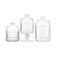 Cloche en verre transparent avec base pour bougies, présentoir alimentaire, aromathérapie et décoration intérieure – Vente en gros