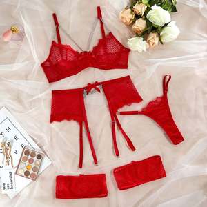I-0133 Pakaian Dalam Wanita Seksi Berenda Cantik 3 Potong Lingerie Seksi Erotis Bra Wanita Set Pakaian Dalam Seksi - Product Image 6