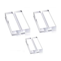 Support de carte de table rectangulaire en acrylique transparent durable avec fente pour numéros de table de mariage, cartes de jeu, cartes sportives