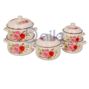 Nuovo Design 5 pz decalcomanie per fiori con fondo nero <span class=keywords><strong>Set</strong></span> di casseruole per pentole - Product Image 2