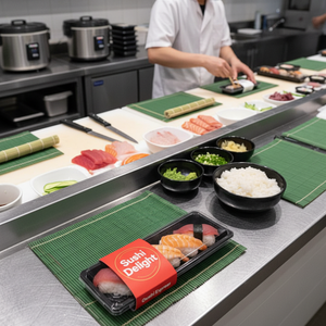 Caja de Embalaje Desechable para Sushi - Caja para Set de Sashimi de Mariscos - Caja de Exhibición para Venta Ambulante - Venta al por Mayor - Product Image 1